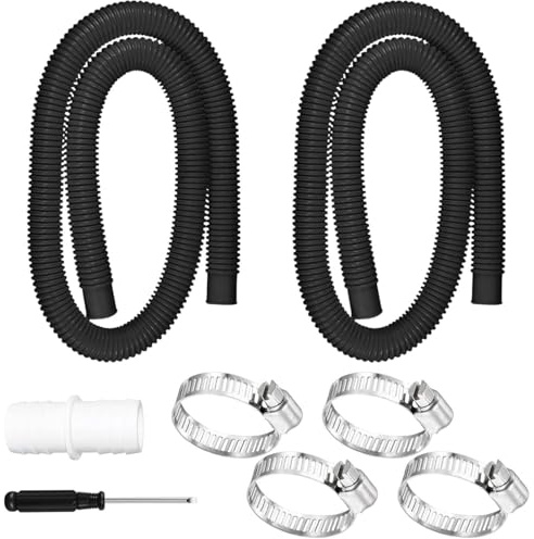 2 Stück Poolschlauch 32mm für Poolpumpen,Schlauch pool 150cm mit 4 Stück Sicherungsclip Und 1 Stück schlauchverbinder,Poolpumpenschlauch für Filterpumpe und Schwimmbad