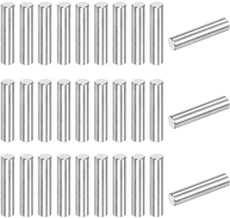M METERXITY 40-Pack 3 x 14 mm Dowel Pin, 316 Stainless Steel Support Pin Fastener Elements for Metal Devices/Wooden Projects, Cylindrical Shelf Support Pin [Silver Tone]
