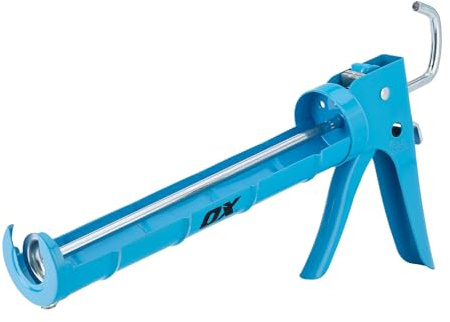 OX 10 oz Drip Free Caulk Gun - 10:1 Thrust Ratio Caulking Gun Tool with Seal Punch and Spout Cutter for Silicone - OX-T046205