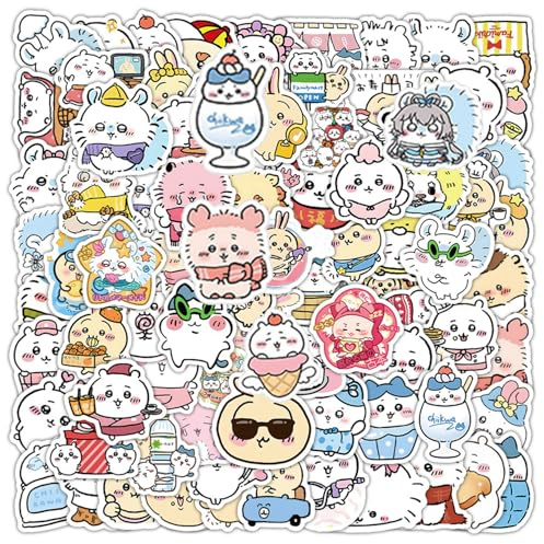 100Pcs Kawaii Stickers, Waterproof Cartoon Stickers, Aesthetic Character Decals for Water Bottle, Laptops, Skateboards, Phones, Windows, Walls