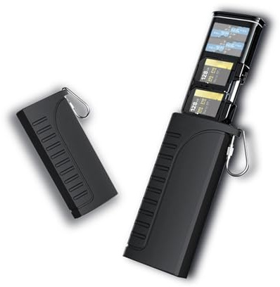 Lector de Tarjetas de Memoria SD Reader TF Lector de Alta Velocidad USB 3.1 310MB S Tipo C Plug and Play 2 en 1 Box de Almacenamiento Sostiene 2 Sim 4 SD 6 Tarjetas TF IP54 con