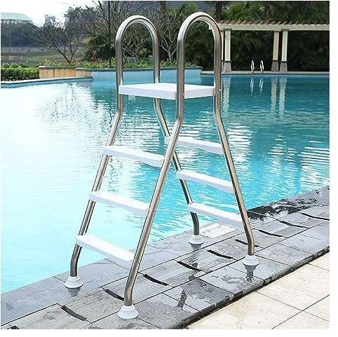 GXXINGIN Above Ground Pool Ladder with Removable Steps, 2-4 Step Entry System, Heavy Duty 660 lb Capacity, Silver Finish, Durable and Safe Swimming Pool Access Solution