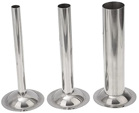 Healifty Stainless Steel Sausage Stuffer Tubes Set Size 8 Sausage Filler Tubes Meat Filling Tool Kitchen Kit for Home Use 3pcs