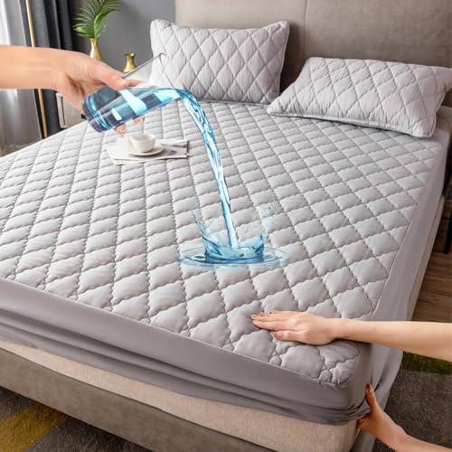 Premium Matratzenschoner wasserdichte 90x200cm, Spannbettlaken, Matratzenschutz Atmungsaktive, Matratzenauflage für Matratzen bis 30cm, Wasserundurchlässiger Matratzen-Schutz, Nässeschutz Bettlaken