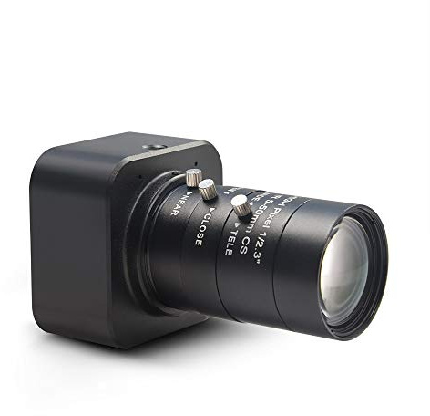 MOKOSE Webcam 4K HD USB 3840 × 2160 Cámara digital industrial con enfoque manual 5-50 mm C/CS-Mount Telezoom Objetivo UVC sin controlador