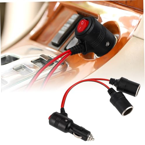 Zerodeko Cigarette Lighter Splitter Adapter Switch 1 to 2 Socket Car Charger Cord for Dual Power Supply Compatible Most Vehicles for Travel and Road Trips