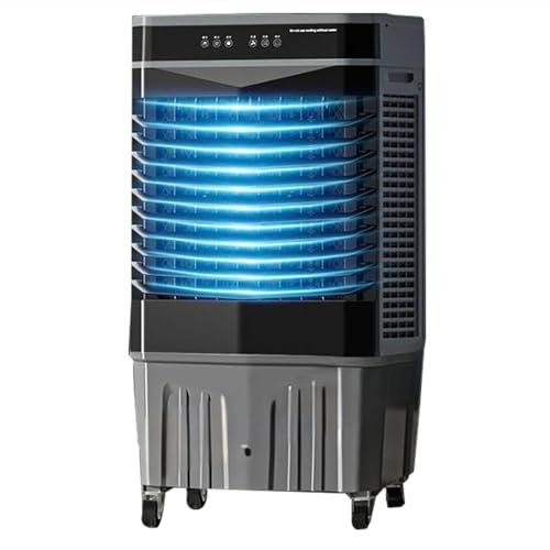 YCCYHQ Climatizador Industrial con Control Remoto, Enfriadores Evaporativos, Oscilación de 120°, 4 Paquetes de Hielo, Aire Acondicionado Portatil(80x35x45 cm/31x14x18 in)