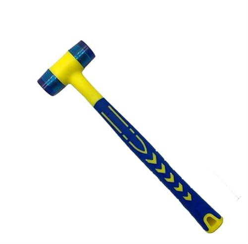 BCJMKDX Marteaux en Caoutchouc, Marteau d'installation à Double tête, Marteau en Caoutchouc de 25 mm avec Manche en Caoutchouc, Marteau d'installation isolé et détachable