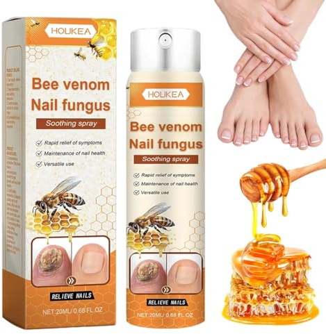 Spray per la cura delle unghie al veleno d'ape, fluido quotidiano per unghie e piedi, spray lenitivo al veleno d'api contro i funghi delle unghie, delicato ed efficace