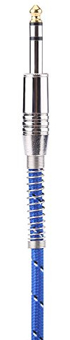Cocoarm Cavo Maschio-maschio Jack Stereo da 6,35 Mm con Design a Spirale Anti-rottura per Altoparlante Mixer per Chitarra Elettrica da 1 a 20 M Rete Intrecciata Resistente Materiale PVC Blu (1 m /