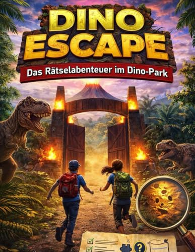 Dino Escape: Das Rätselabenteuer im Dino-Park ist ein spannendes Mitmachbuch für alle Dino-Fans ab 8 Jahren!