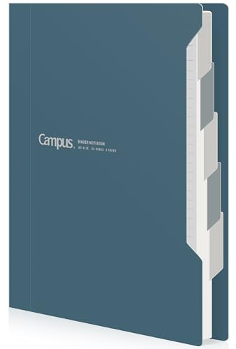 KOKUYO 5 Subject Spiral Notebook, Campus B5 Refillable Journal with 5 Tab Dividers, 100 Sheets Capacity, 100 Sheets in 6mm Dot Ruled Loose Leaf Paper, Business Middle Type, Navy, Japan Import