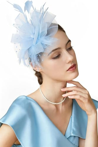Coucoland Chapeaux bibi pour femme – Chapeaux bibi pour le thé Kentucky avec pince à cheveux pour mariage