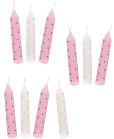 Ameisenkeks® 10x Geburtstagskerzen rosa gepunktet – 10 x 1,3 cm – passend für Geburtstagskranz & Geburtstagszug – kompatibel mit goki & vielen weiteren Marken