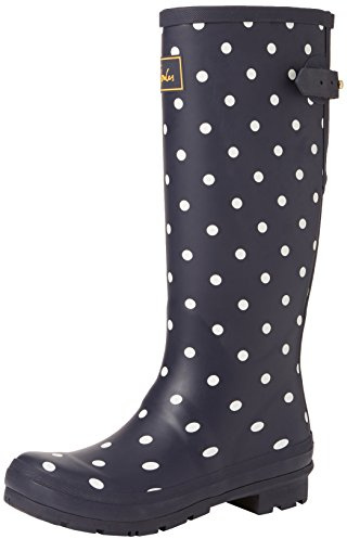 Joules Welly damtryck med justerbar ryggkil – svarta metalliska bin, Fransk marin fläck, 36 EU