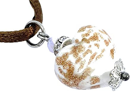 Drachensilber Pendentif en verre de Murano en forme de cœur avec boîte cadeau et certificat inclus 1,3 cm