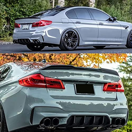 TGFOF Echte Kohlefaser Heckspoiler für BMW 5 Series G30 F90 M5 520i 530e Limousine 2017 2018 2019 2020 Auto-Hintere Kofferraum Spoiler Flügel Deckel High Kick