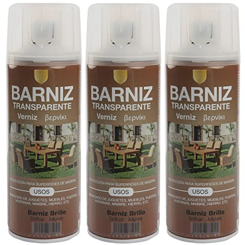 H HANSEL HOME Barniz Brillo Pintura Spray Multicolor 400 Ml - Pack de 3 Unidades