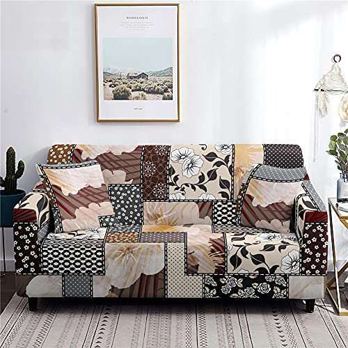 LNXSESN Sofabezug Antike Bunte Elegante Sofaüberwurf Stretch Elasthan Sofahusse Abnehmbare Waschbar Couch überzug Anti Rutsch Sofa überzug Moderne Couchbezug Universal Couch überwurf 3 Sitzer