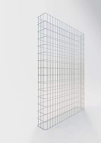 Clôture en gabion longueur 107 cm, hauteur 200 cm, profondeur 17 cm, maille 5 x 10 cm