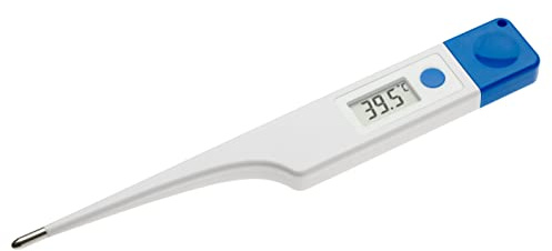 TFA Dostmann Digital veterinärtermometer VET, 15.2022, lämplig för hästar/nötkreatur/hundar/katter, vattentät, enkel rengöring, djurkroppstemperatur, vit
