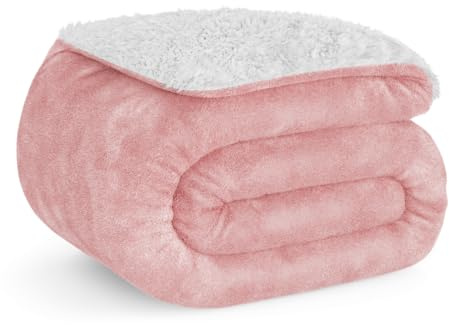 Don Descanso - Manta para Sofá Invierno Grande (150x200cm) Microfibra Suave, Cálida, Lavable a Máquina, Resistente a Las Arrugas. Manta Borreguito para Cama 90/105 o Sofá Rosa