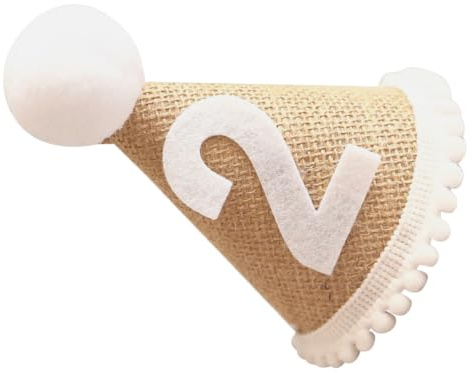 GALPADA Geburtstagskopfbedeckung Kinder Leinen-Geburtstagshut Mit Pompons Für Baby Shower Und Geburtstagsfeier Dekorativer Hut Für Jungen Und Mädchen 1 Stück