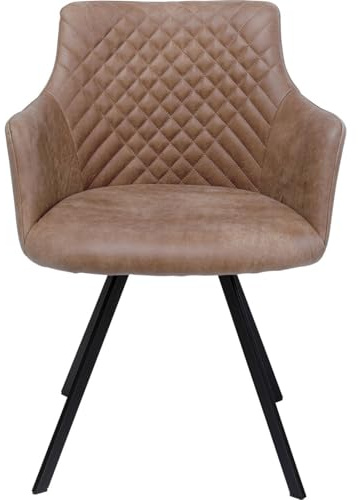 Kare Design Drehstuhl Coco, Braun, Esszimmerstuhl, 360 Grad drehbar, 84x53x60cm (H/B/T)