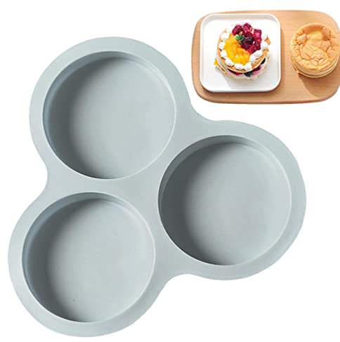 PW TOOLS Molde de Huevo para freidora de Aire, 1/2 Piezas de Silicona para freidora de Aire, 3 cavidades Reutilizable Antiadherente para Muffins, Molde para Hornear, Molde para Pan de Hamburguesa