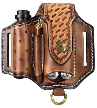 Tourbon EDC Lederetui, Multitool, Taschenmesser, Organizer, Gürteltasche, Taschenlampe, Holster, Stifthalter
