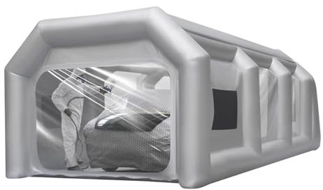 Großes Aufblasbare Autozelt Lackierkabine Zelt, Sprühkabine Zelt aus Oxford Tuch & PVC Zeltgarage für Auto Partys Aktivitäten im Freien (4×2,5×2,2M)