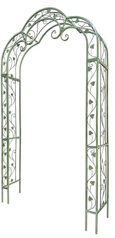 Yajuer Gartenspaliere im Freien, Kletterpflanzen-Gartenbogen, Hochzeitstorbogen aus Metall, Spalier-Pergola für Rasen, Party, Zeremonie, Dekoration, Terrasse (Color : White)