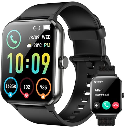 Smart Watch for Men Women, 1.85 Touch Smartwatch Answer/Make Calls, Fitness Watch with Heart Rate Sleep Monitor Step Counter, 110+ Sports Modes Activity Tracker, IP68 Waterproof Watch for Android iOS