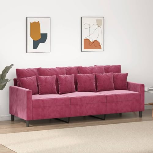 Willood 3-Sitzer-Sofa Weinrot 180 cm Samt