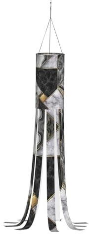 ZXERTG Schwarze Marmor-Textur, Golddruck, verführerische Herbst-Outdoor-Dekoration mit Thanksgiving, Winter, Frühling-Themen, Windsäcke für Jahreszeiten