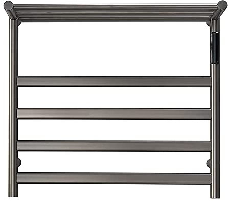 MRKU Scaldasalviette Elettrico, 4 Barre scaldasalviette da Parete con Timer, scaldasalviette Elettrico in Acciaio Inox per Il Bagno