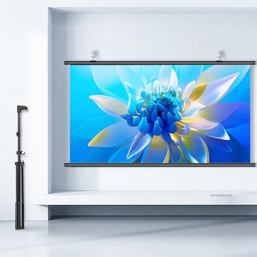 TTENWVNZ BBGS Ecran de Projection Portable sur Trépied, Écran de Cinéma Ajustable pour Les Écoles, Les Réunions, Les Conférences, L'intérieur et L'extérieur, Transport Léger(72in,4:3)