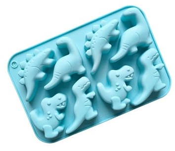 Thapncow Dinosaurier Silikonform, Dino Backform, Dinosaurier Pralinenform, 3D Kuchenform, Silikonformen für SüßIgkeiten, Schokolade, Gelee(Blau)