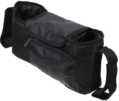 Hängebeutel für Kinderwagen, Wickeltasche, Schwarz, Oxford | Aufbewahrung für Babyprodukte und Persönliche Dinge, Leicht, Multifunktional, zum Hängen Am Stroller
