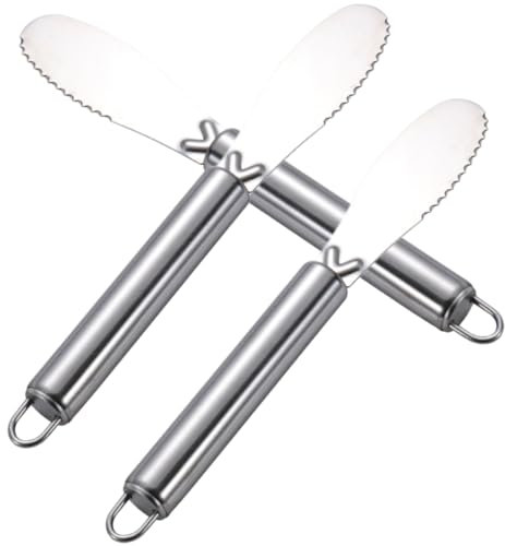 BEBEMOKO 3pièces Lot De Couteaux à Beurre Acier Inoxydable Avec Manche Ergonomique Épandeur Fromage Et Crème Multifonction Résistant Et Facile à Utiliser Pour Tartiner Sandwichs Et Apéritif
