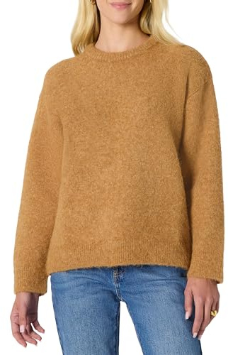 Amazon Essentials Pull à Col Rond en Faux Mohair, Coupe Surdimensionnée Femme
