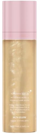 Spray de fixation pour le visage - 75 ml - Spray fixateur de maquillage - Large bande SPF 50 - Hydratant - Crème solaire légère - Protection UV - Visage - Pour homme et femme - types de peau | Spray Fixateur Brume pour Types de Peau pour Femme Visage et Corps en Extérieur Plage Vacances Mariage