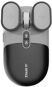 Fangxuee Ratón Inalámbrico con IA, Recargable por USB, Silencioso, 2.4 G/Bluetooth, Control de Voz con IA para Ordenador/Oficina, Color Gris Oscuro.