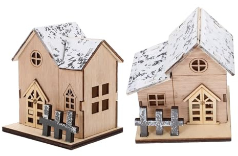 ULTECHNOVO 2pezzi Decorazioni Natalizie in Legno per Casa Decorazioni Natalizie Creative di Luminose in Legno per Casa