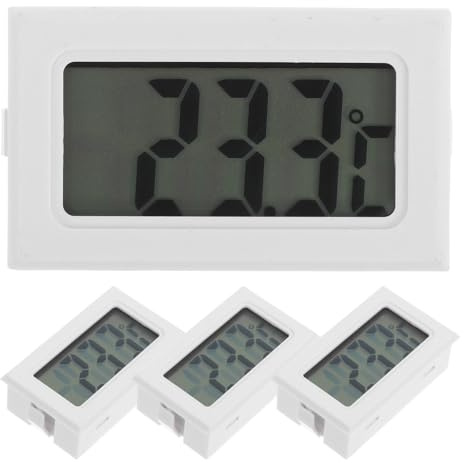 TOBBOMEY 4 Pezzi Termometro Mini con Display Chiaro Igrometro Compatto e Portatile per Ambienti Terrari e Sperimentale Facile da Installare e Spostare