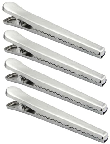 UKCOCO 4 pièces Lot de Pinces de Serrage Acier Clips de Fermeture Hermétique pour Sachets Alimentaires Robustes et Réutilisables Maintien et Stockage Snacks Sacs Plastiques