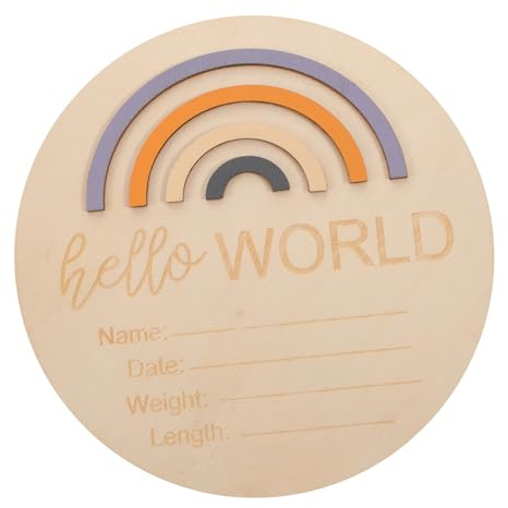 SUPVOX Wooden Name Sign Baby Month Baby Birth Announcement Sign No Burrs Sturdy Material for Shower or Photo Prop to Record Memorable Moments