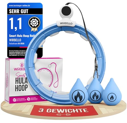 Smart Hula Hoop Reifen Erwachsene, 3 Gewichte für anpassbare Intensität | Hula Hoop mit Gewicht Kugel. Hulahub Reifen zum Abnehmen. Fitness Ring Damen. 78-110cm Umfang