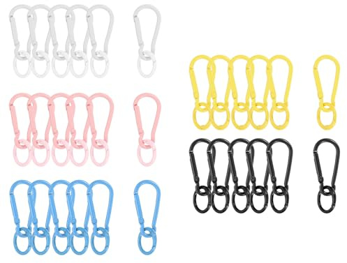 sourcing map 1 juego de clip de resorte, hebilla de clips de llavero con anillo de resorte para cierres de mochila, bolsa de bricolaje, bolso, bolso, negro y otros 4 colores