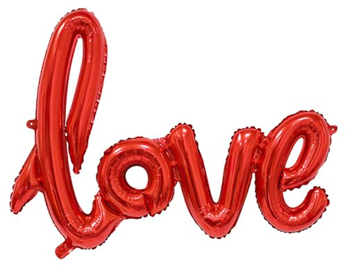 Love Luftballons, Valentinstag Deko 2026 Ballon, XXL Love Folienballon Verlobung Deko Hochzeit Banner Luftballon, Geschenk Oder Liebes-üBerraschung, Dekoration für Romantische AtmosphäRe (Rot)